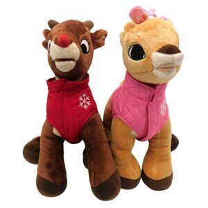 Dan Dee Rudolph the Red Nosed Reindeer Plush Rudolph Clarice Pink Red Vest 2017
